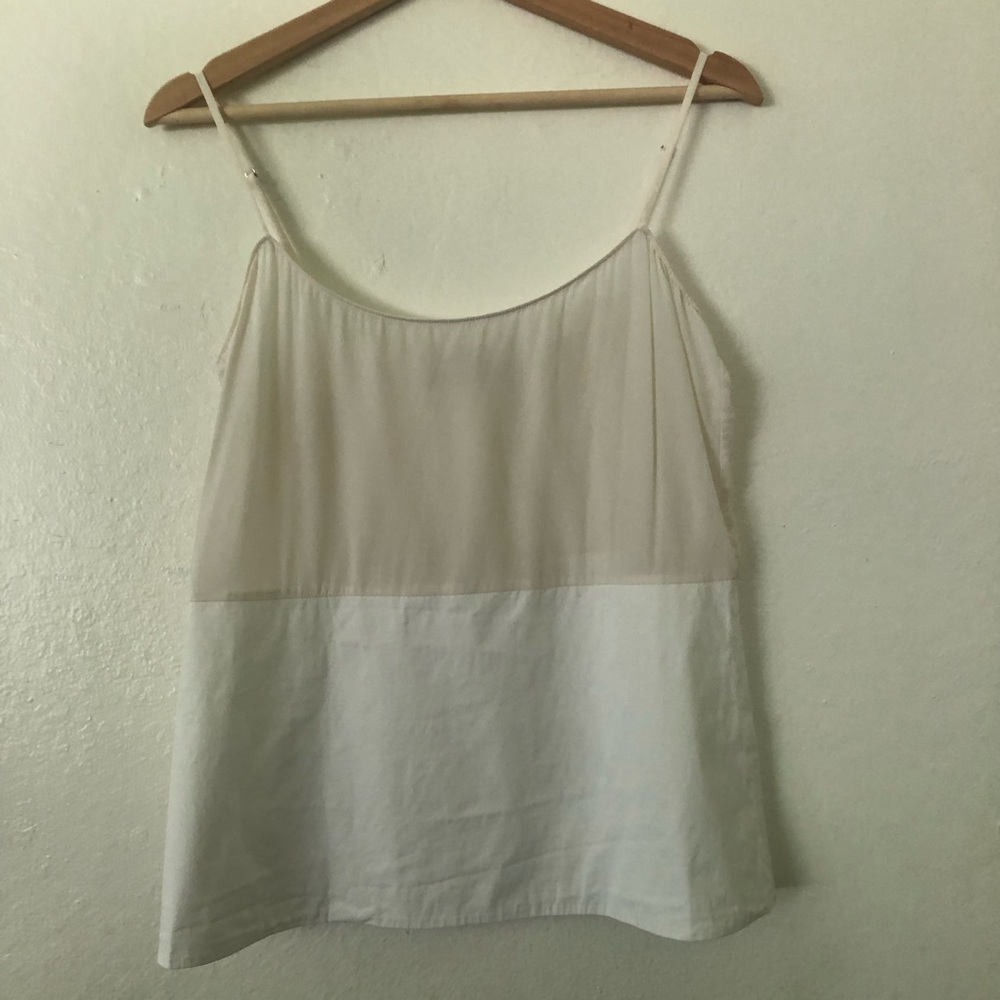 Dorothee Schumacher Silk/Cotton Adjustable Spaghetti Strap Tank Cream White Sz M